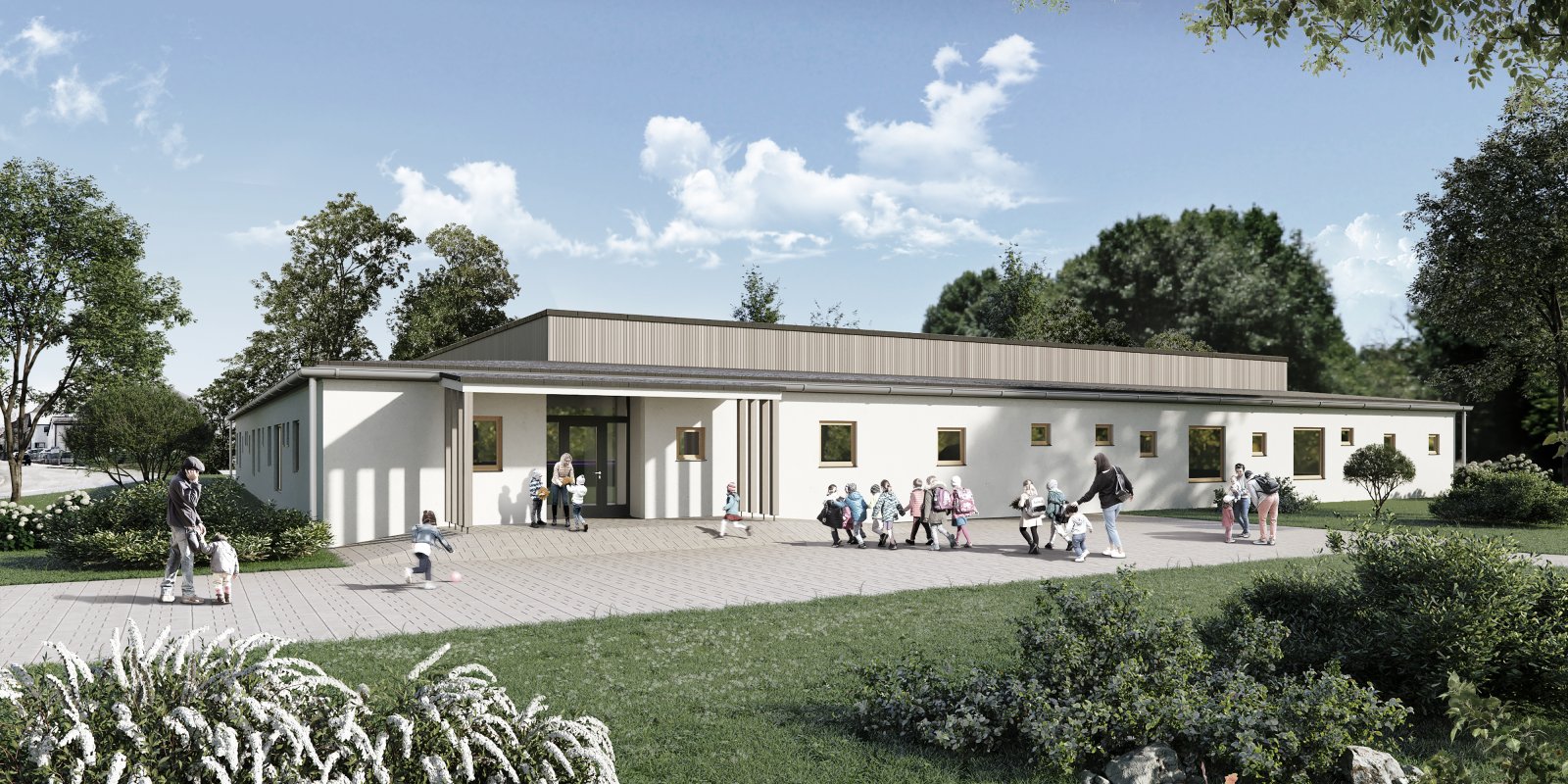 Kindertagesstätte Gemeinde Schnelldorf Holzbau KFW 40