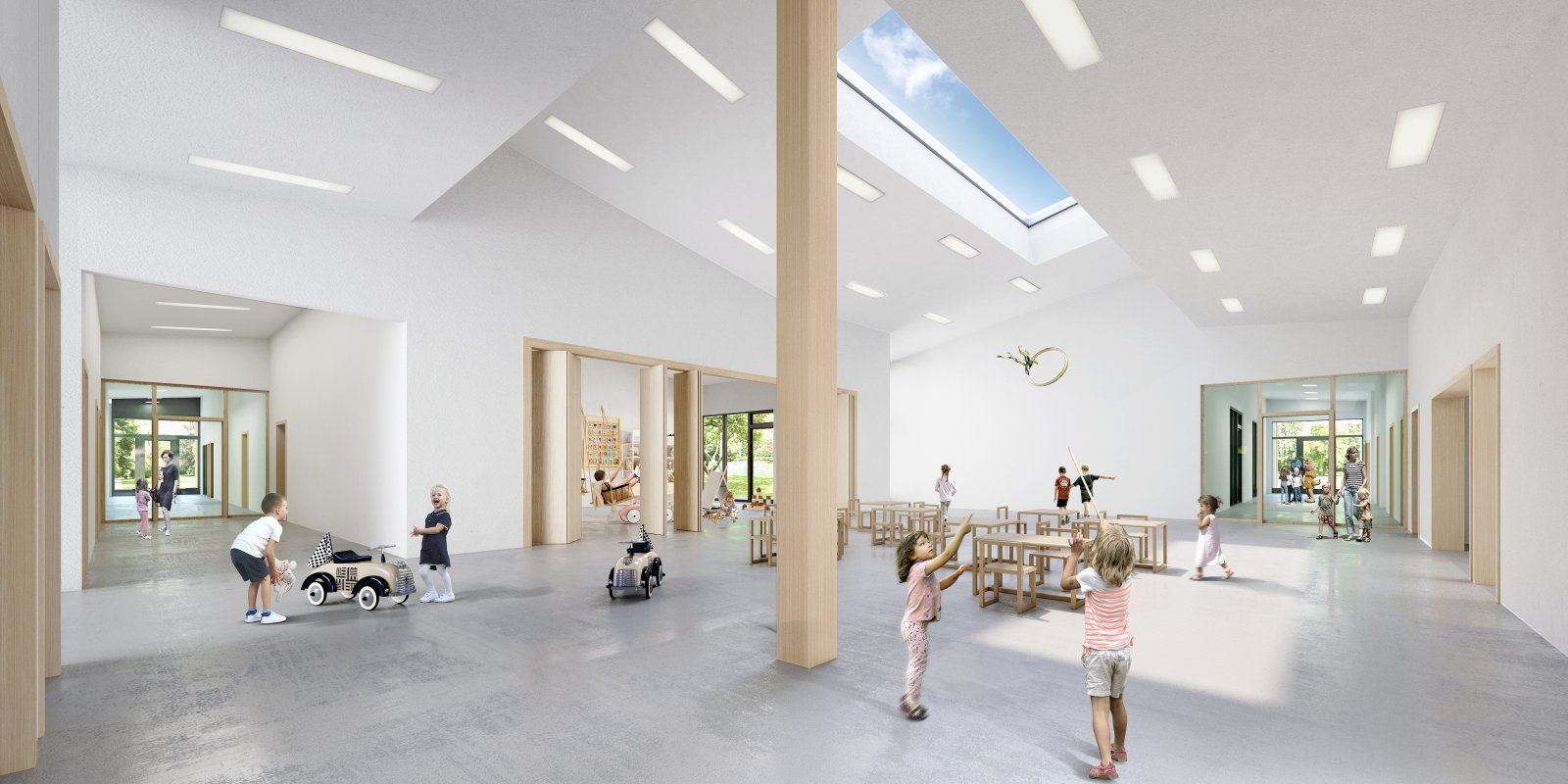 Kindertagesstätte Gemeinde Schnelldorf Holzbau KFW 40