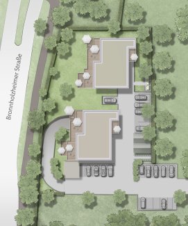 Lageplan 2 Mehrfamilienhäuser Holzbauweise in Satteldorf - KFW40